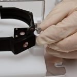 installation process of a component being coated with ultra black coating